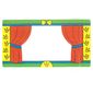 Backdrop for Sets 3615-2 and 9131-1, Theater Curtains, Green Borders / Light Orange