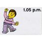 Activity Card, Time-Teaching 12-Hour Clock 1.05 p.m., Female