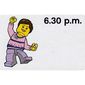 Activity Card, Time-Teaching 12-Hour Clock 6.30 p.m., Female