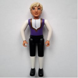 Belville Figure Fixed Elbows, Male, Light Yellow Hair, Black Pants, White Shirt, Dark Purple Waistcoat with Gold Trim, Black Shoes (King)