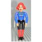 Belville Figure Articulated Elbows, Female, Red Hair, Black Shorts, Blue Shirt with Bones Print (Witch)