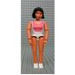 Belville Figure Articulated Elbows, Female, Black Hair, White Swimsuit with Dark Pink and Light Orange Stripes, White Shoes