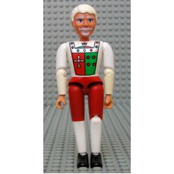 Belville Figure Articulated Elbows, Male, White Hair, White and Red Pants, Shirt Insignia Print (King)