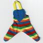 Scala, Baby Overalls, Blue Heart Top and Rainbow Striped Legs
