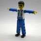 Technic Figure Blue Legs, White Top with Zip & Shoulder Harness Print, Blue Arms