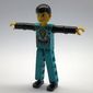 Technic Figure Dark Turquoise Legs, Dark Turquoise Torso with Yellow, Black, Silver Print, Black Arms