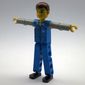 Technic Figure Blue Legs, Blue Top with Zip and Pockets, Light Gray Arms