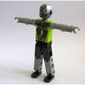 Technic Figure Cyborg, Black Legs, Purple Armour, Mechanical Arms, Dark Gray Head, Cyborg Eyepiece