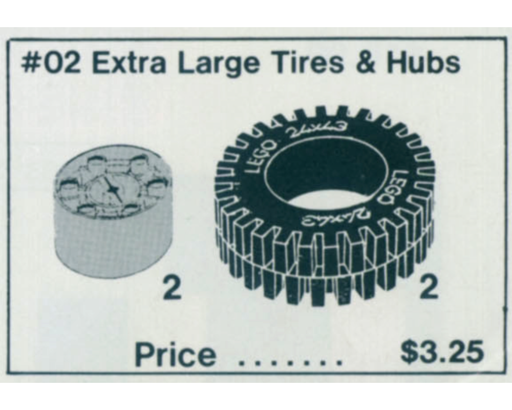 LEGO Set 021 Extra Large Tires & Hubs (1982 Service Packs > Technic