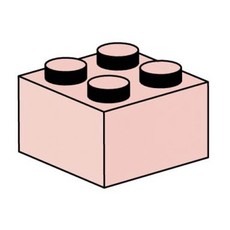 2 x 2 Sand Red Bricks (set 10004-1)