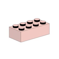2 x 4 Sand Red Bricks (set 10005-1)