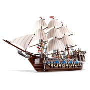 LEGO Set fig-007435 Pirate Captain, Black Jacket, Pearl Gold Hook, Bicorne  Hat