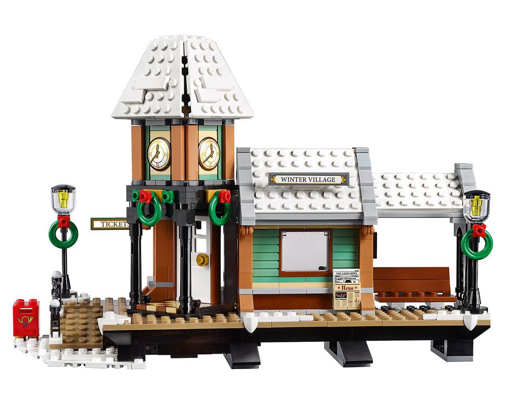 Lego christmas train station on sale