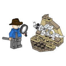 Alan Grant and Dino Skeleton (set 122334-1)