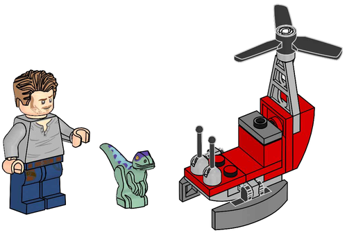 Owen with Helicopter