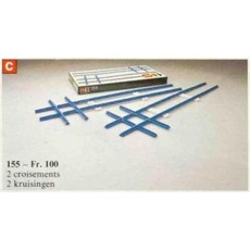 2 Cross Rails, 8 Straight Tracks, 4 Base Plates (set 155-1)
