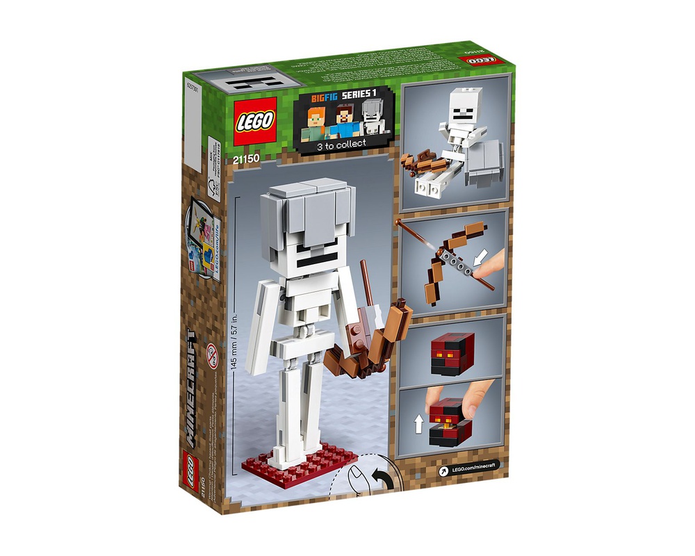 Lego Set 1 Minecraft Skeleton Bigfig With Magma Cube 19 Minecraft Rebrickable Build With Lego
