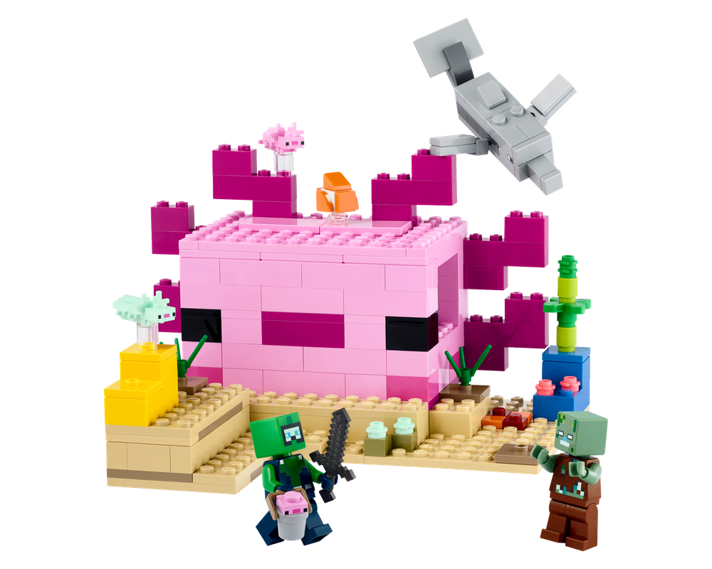 Axolotl The Minecraft LEGO Amazon.com: セットアップ hill the on house House Toy Building 21247 トップス