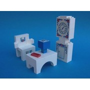 Grandfather Clock, Chair and Table