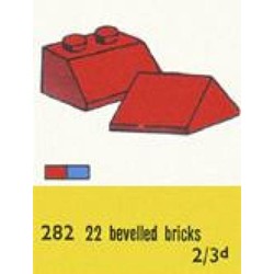 2 x 2 Sloping Roof Bricks, Red, zdjęcie 1
