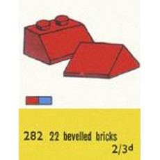 2 x 2 Sloping Roof Bricks, Blue (set 282-2)