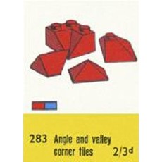 Sloping Ridge and Valley Bricks, Red (set 283-1)