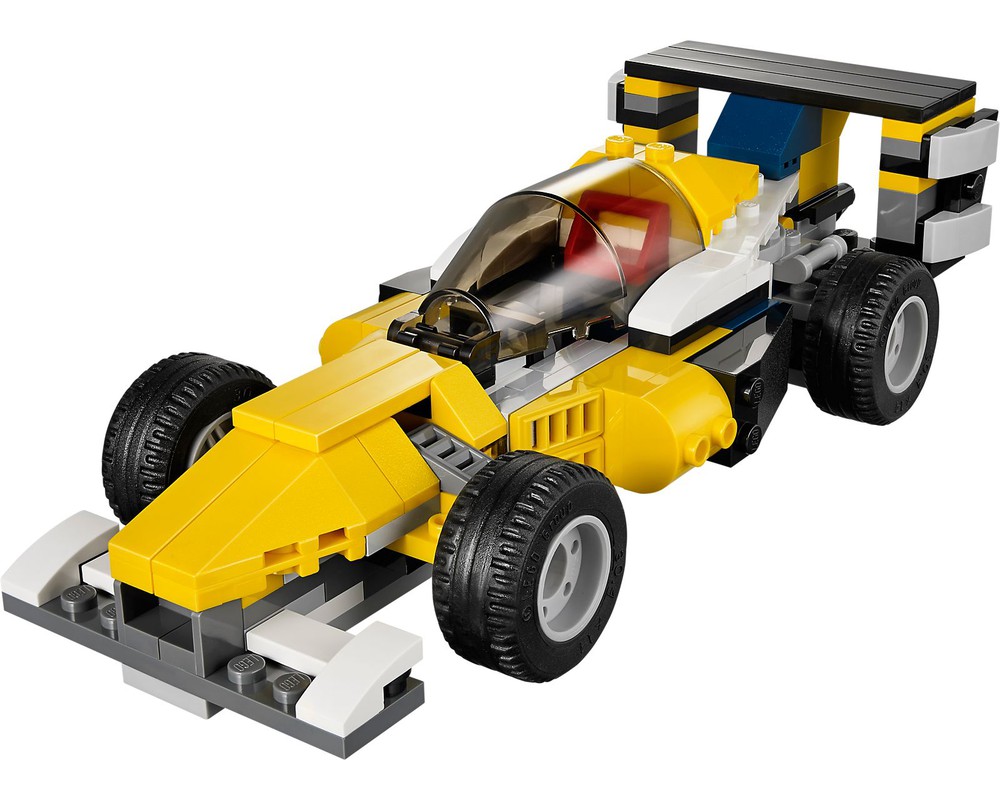 lego yellow race car