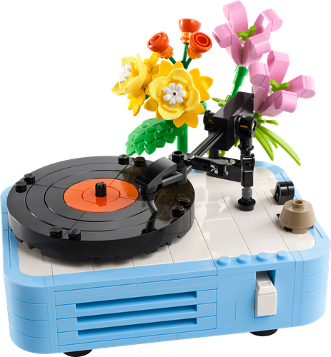 Record Player with Flowers