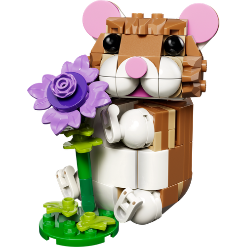 Cute Hamster with a Flower