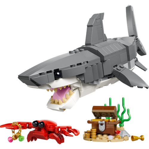 Fierce Shark with a Treasure Chest