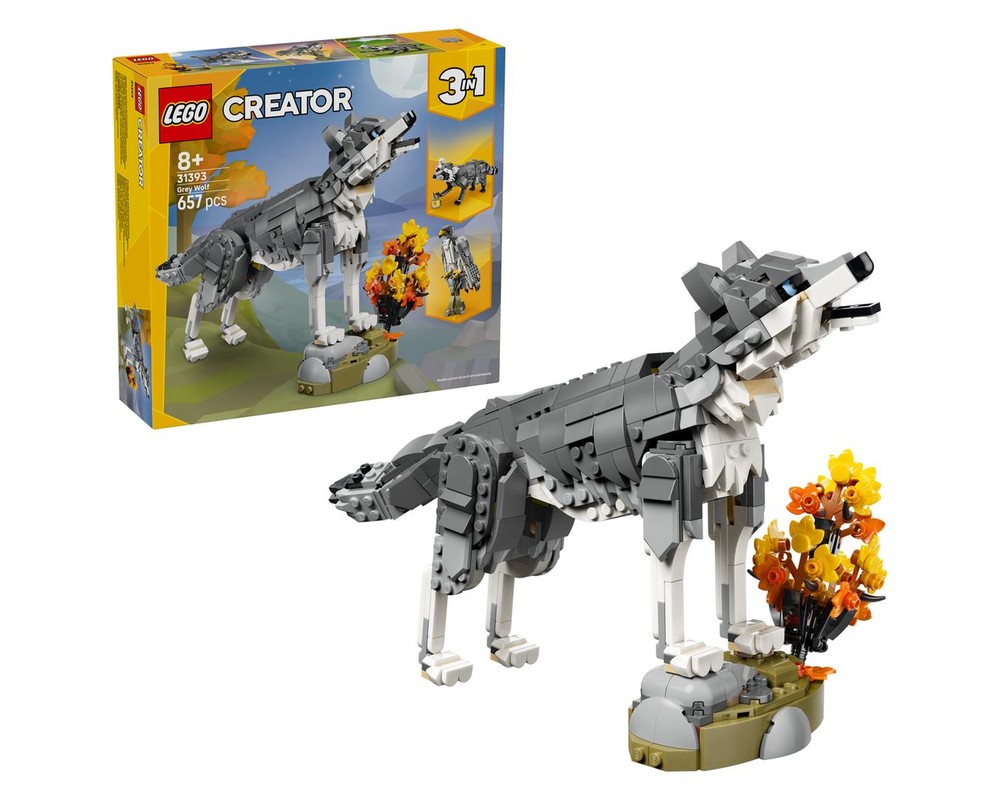 LEGO Set 31393-1 Forest Animals: Gray Wolf (2026 Creator > Creator 3-in ...