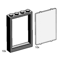 1 x 4 x 5 Black Window Frames with Clear Panes