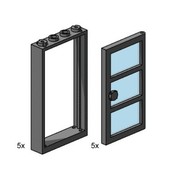 1 x 4 x 6 Black Door Frame with Transparent Blue Panes
