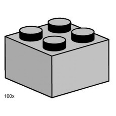 2 x 2 Light Gray Bricks (set 3454-1)