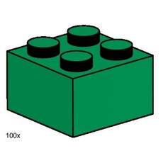 2 x 2 Dark Green Bricks (set 3456-1)