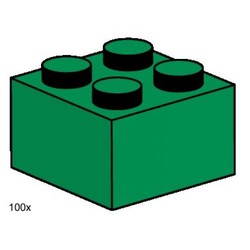 2 x 2 Dark Green Bricks