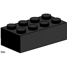 2 x 4 Black Bricks (set 3458-1)