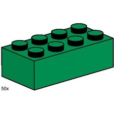 2 x 4 Dark Green Bricks (set 3461-1)