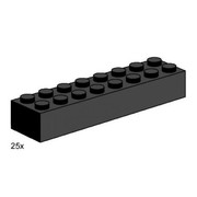 2 x 8 Black Bricks