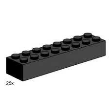 2 x 8 Black Bricks (set 3463-1)