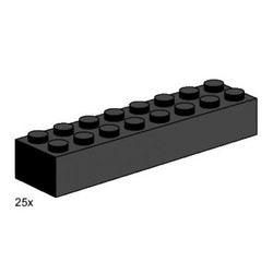 2 x 8 Black Bricks