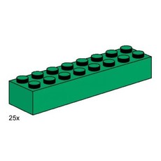 2 x 8 Dark Green Bricks (set 3466-1)