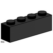 1 x 4 Black Bricks