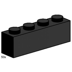 1 x 4 Black Bricks (set 3468-1)