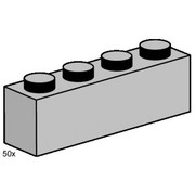 1 x 4 Light Gray Bricks