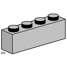 1 x 4 Light Gray Bricks (set 3469-1)