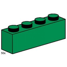 1 x 4 Dark Green Bricks (set 3471-1)