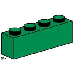 1 x 4 Dark Green Bricks