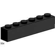 1 x 6 Black Bricks