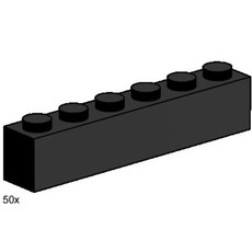 1 x 6 Black Bricks (set 3473-1)